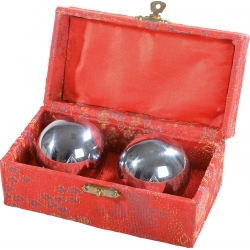 Čínské ocelové koule KWON stříbrné se zvukem