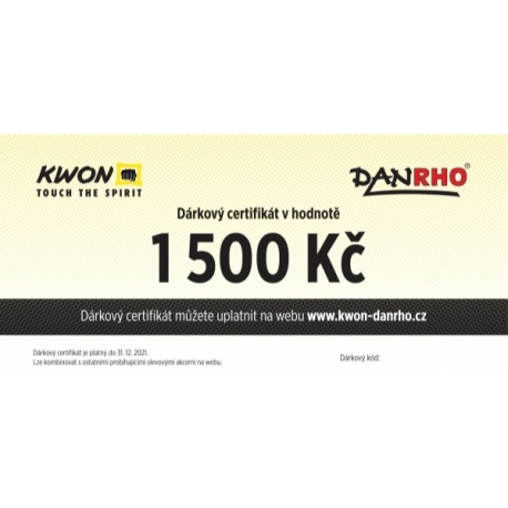 Dárkový certifikát 1500 Kč