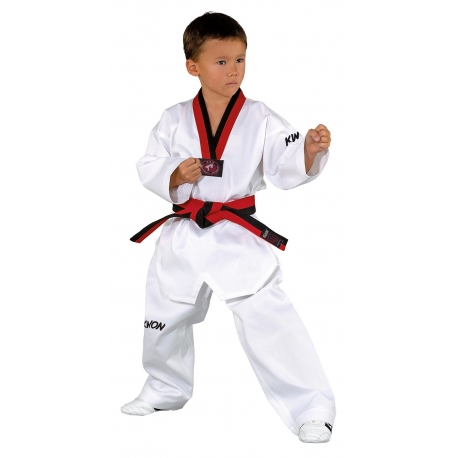 Dobok na taekwondo KWON Victory červeno-černá klopa