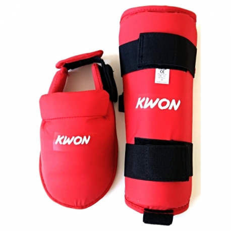 Sada chráničů na karate nárt + holeň KWON červená